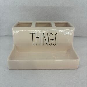 Rae Dunn Ceramic "THINGS" 3 Part Organizer | Storage & Organization